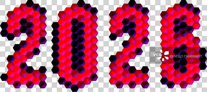 2026年的标志与十六进制像素网格新设计图片素材