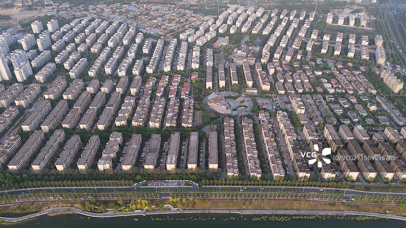 西安 西航花园 航拍图片素材