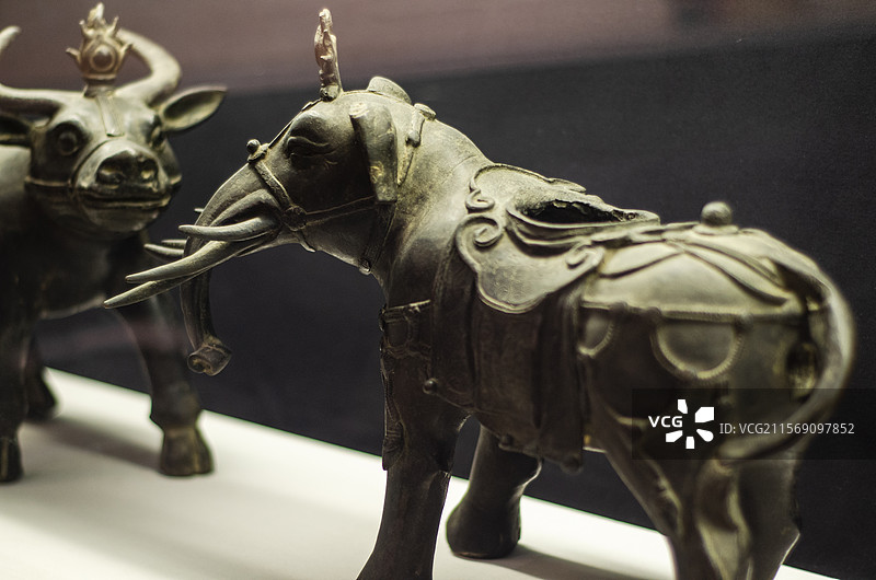 明代成化款铜象尊青铜文物特写图片素材