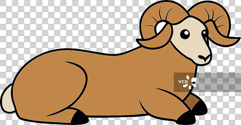 大角羊躺下的图标图片素材