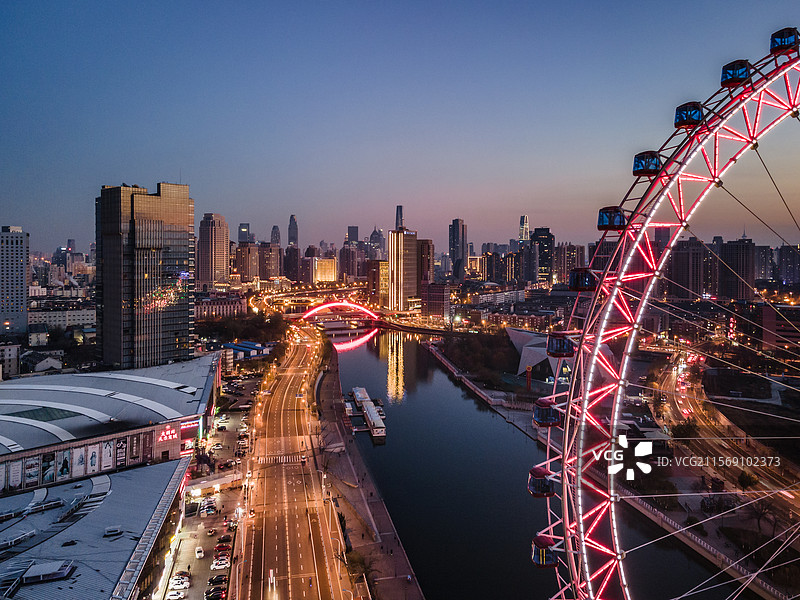 远眺津城图片素材