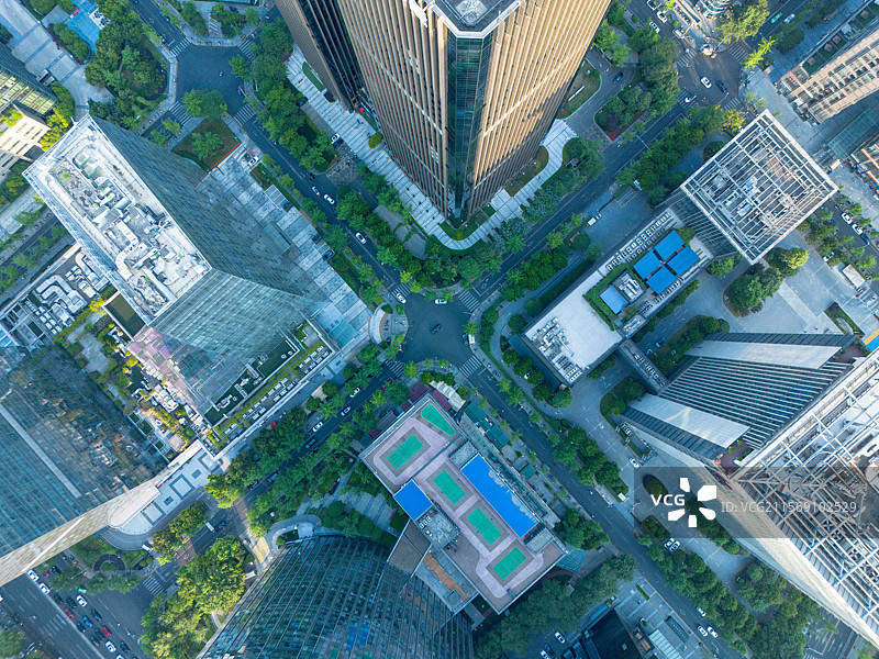 成都高新区天府软件园CBD欧洲中心天府大道城市天际线航拍图片素材