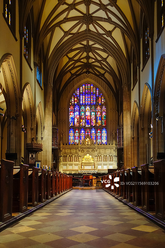 美国纽约三一教堂（Trinity Church）内部景观图片素材