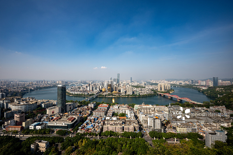 城市风光高视角全景图-广西柳州市图片素材