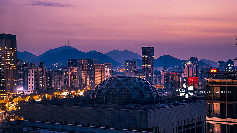 山东博物馆的晚霞图片素材