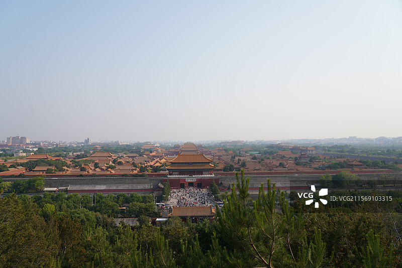 景山俯瞰故宫图片素材