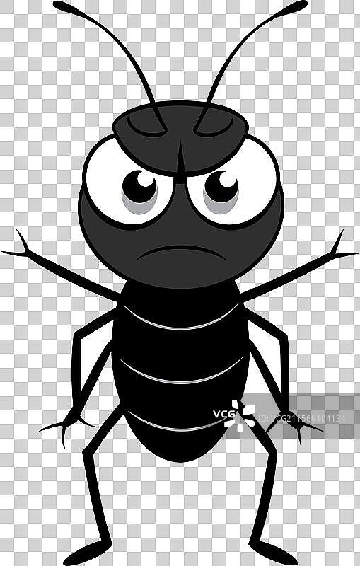 愤怒的黑蚜虫图标图片素材