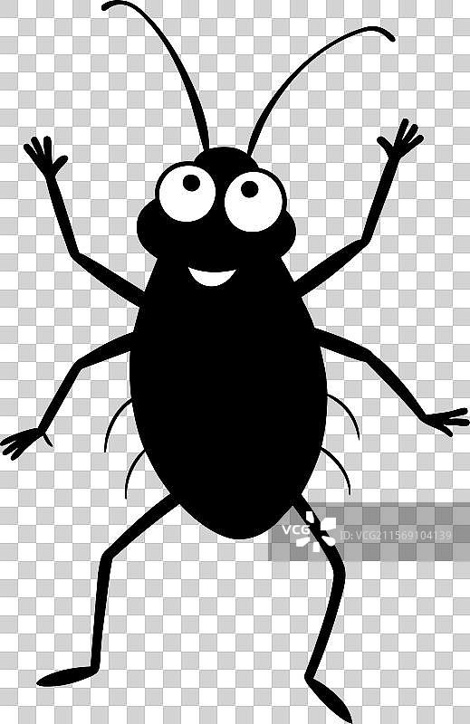 黑色蚜虫跳舞图标图片素材