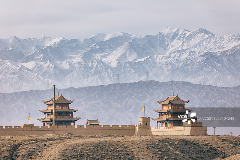 甘肃省嘉峪关市嘉峪关门城楼图片素材