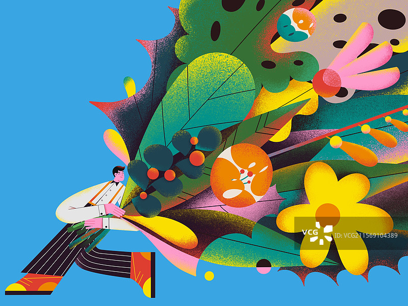 父亲节节日拿着花束的男人图片素材