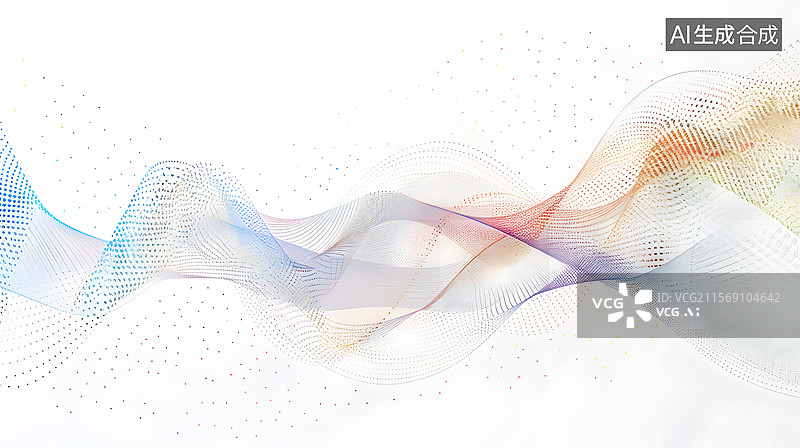 【AI数字艺术】彩色波浪线条科技背景图片素材