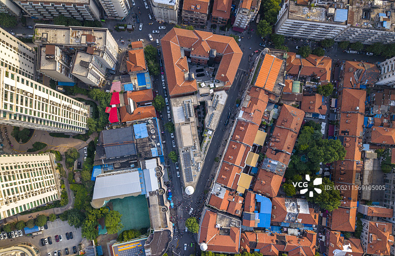 武汉黎黄陂路巴公房子民国建筑高空俯瞰图片素材