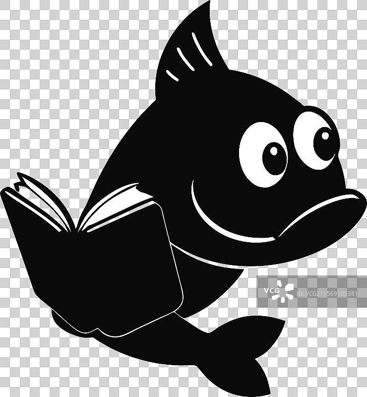 黑鲈鱼阅读图标图片素材