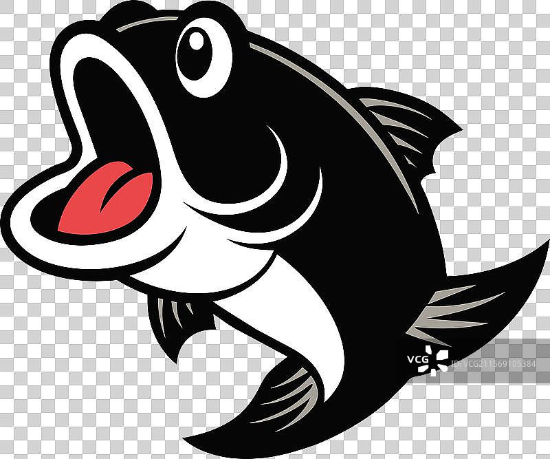 黑鲈鱼尖叫图标图片素材