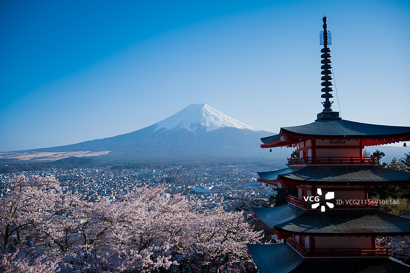 日本富士山-新仓山浅间神社图片素材