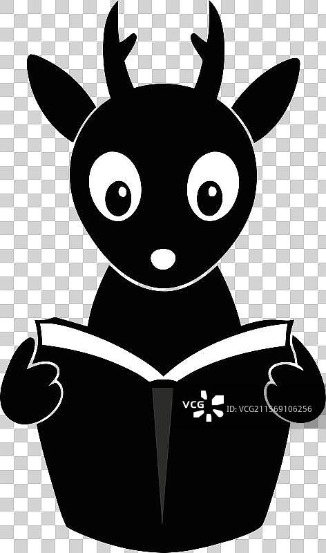 黑色公鹿阅读图标图片素材