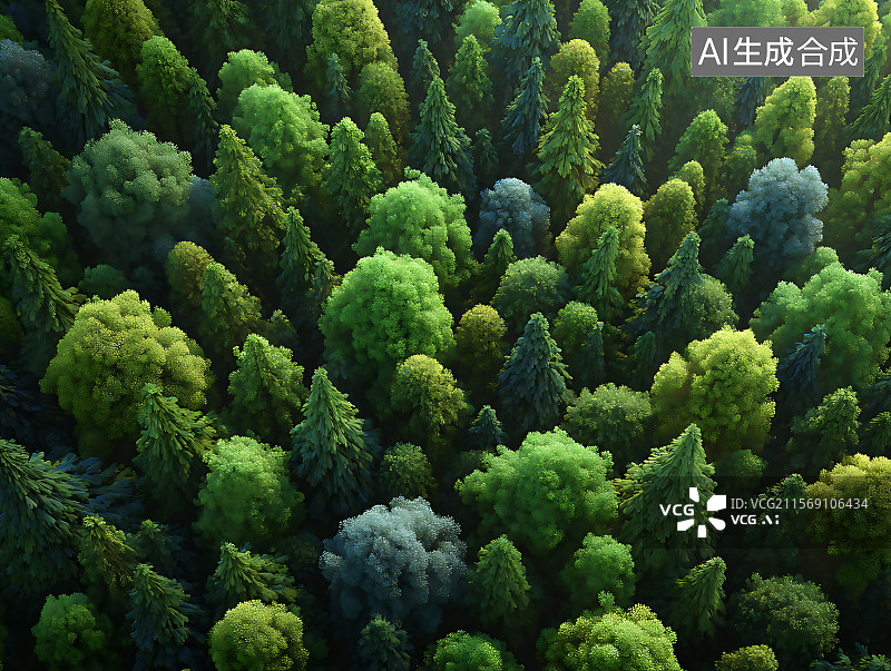 【AI数字艺术】森林中的树木和植物自然环境图片素材