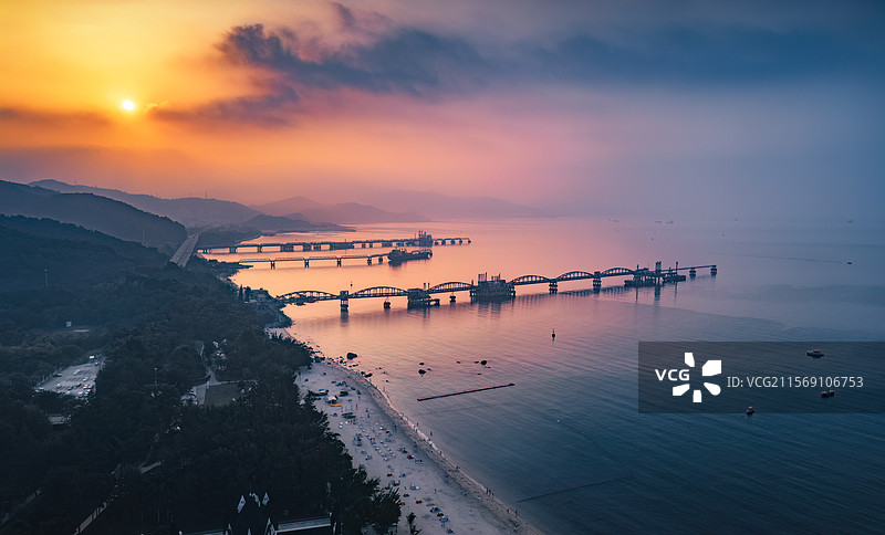 深圳玫瑰海岸日出图片素材