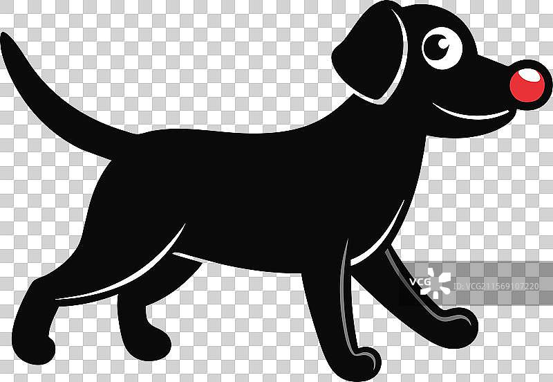 黑色拉布拉多犬玩耍图标图片素材