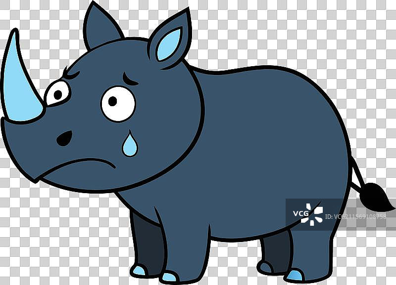 黑犀牛哭泣图标图片素材