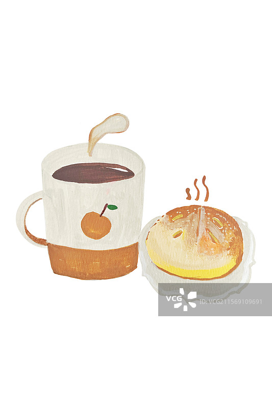 咖啡面包图片素材