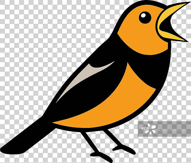 黑背黄鹂鸟尖叫图标图片素材