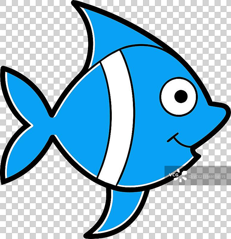 蓝色天使鱼图标图片素材