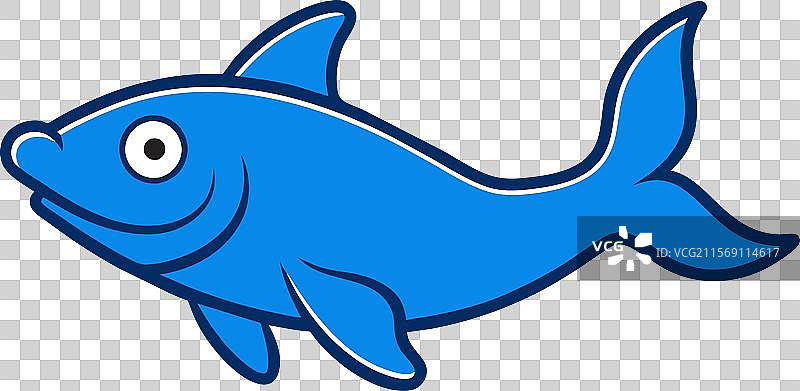 蓝色鲶鱼撞击图标图片素材