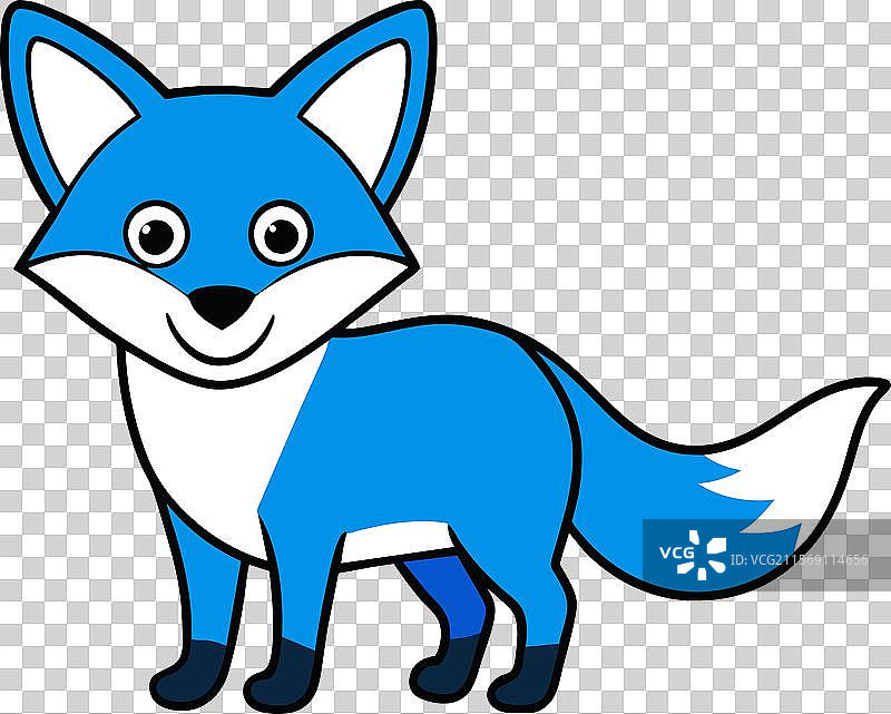 蓝色狐狸图标图片素材