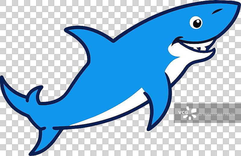 蓝鲨跃起图标图片素材