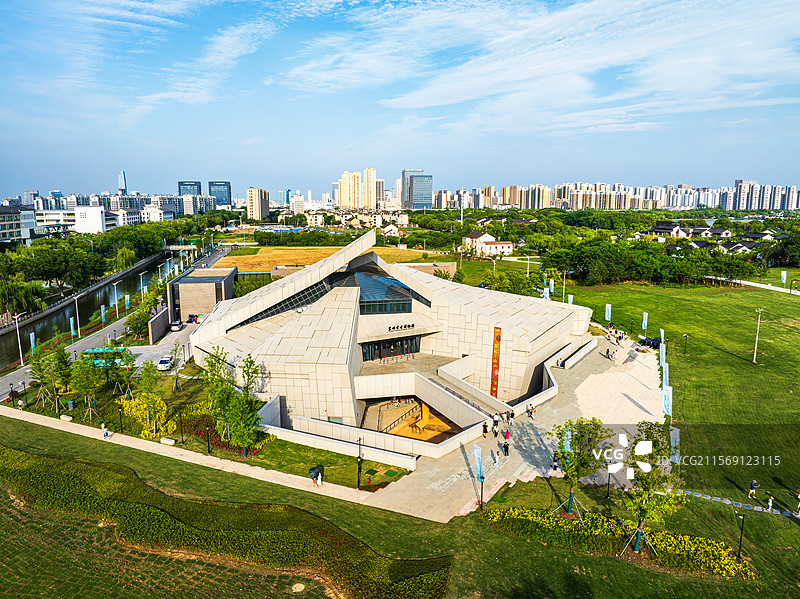 航拍夏季苏州考古博物馆图片素材
