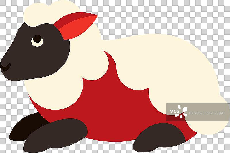 博雷雷羊躺着的图标图片素材