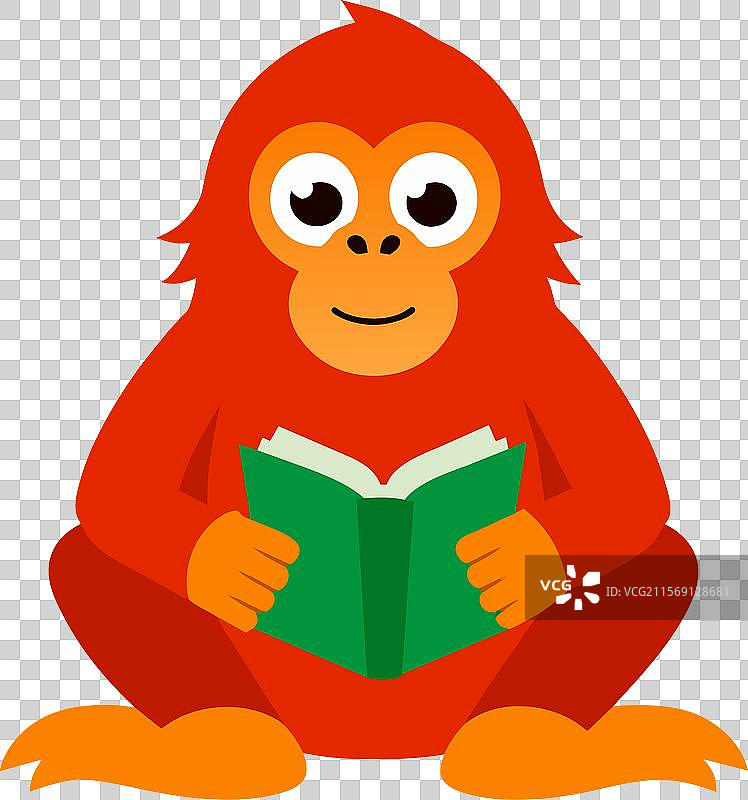 婆罗洲猩猩学习图标图片素材