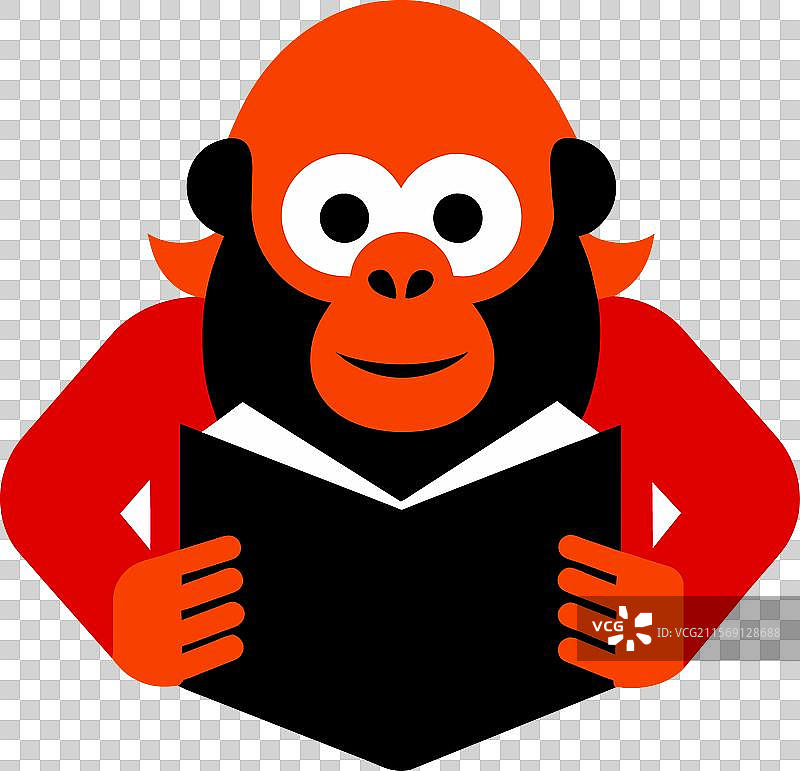 婆罗洲猩猩阅读图标图片素材