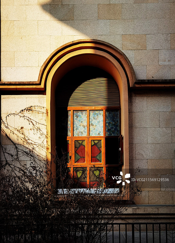 西安世园罗曼小镇风光系列欧式风情街光影景观图片素材