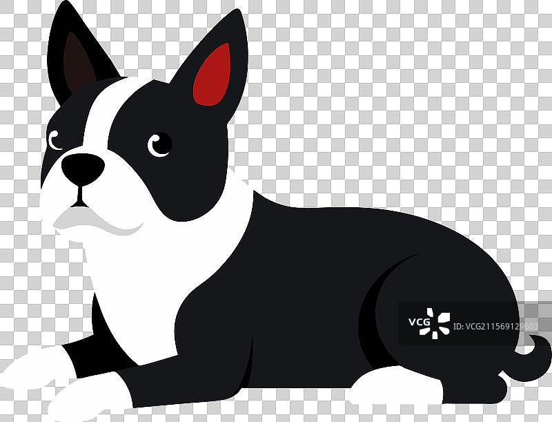 波士顿犬躺着的图标图片素材