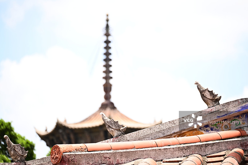 泉州天元寺东西塔与燕尾脊图片素材