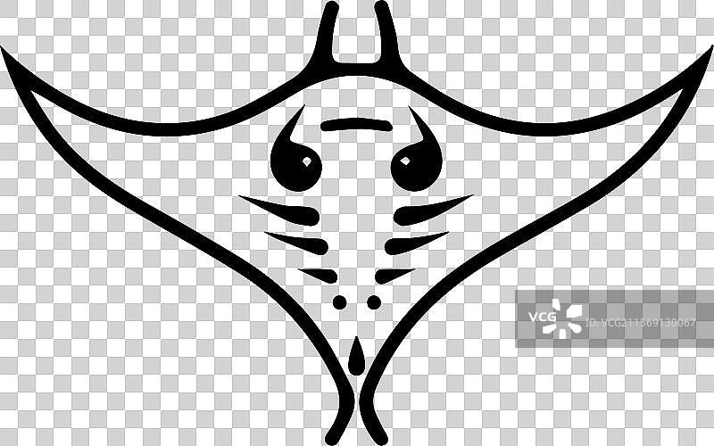 魔鬼鱼标志或现代线条图标线条艺术与图标图片素材