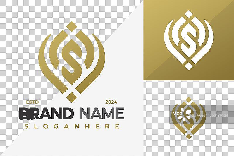 字母S叶子单字母标志设计符号图标图片素材