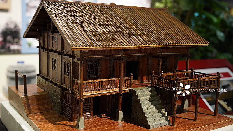 广西民族博物馆壮族干栏民居模型图片素材