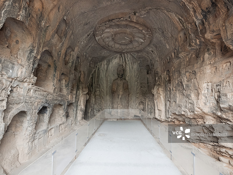 河南洛阳龙门石窟景区造像局部图片素材