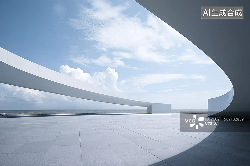 【AI数字艺术】现代海岸建筑设计图片素材