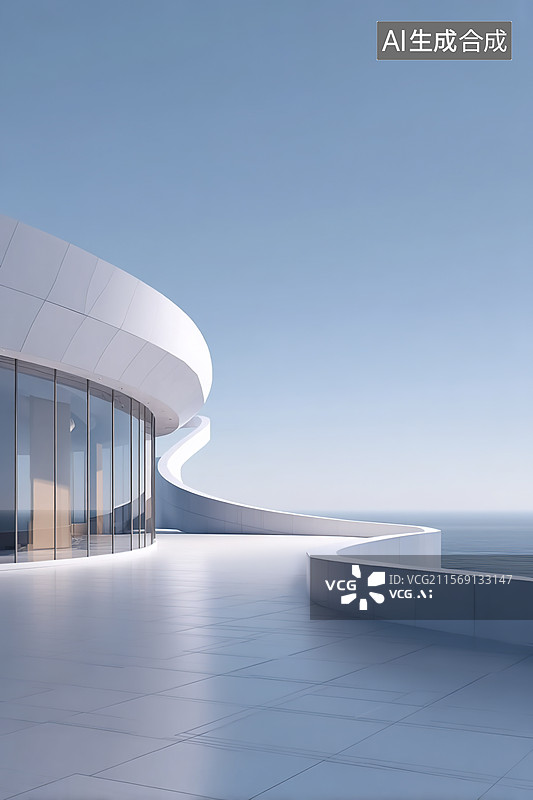 【AI数字艺术】现代海岸建筑设计图片素材