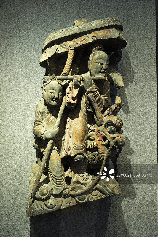 古建筑构件：清代木雕牛腿图片素材