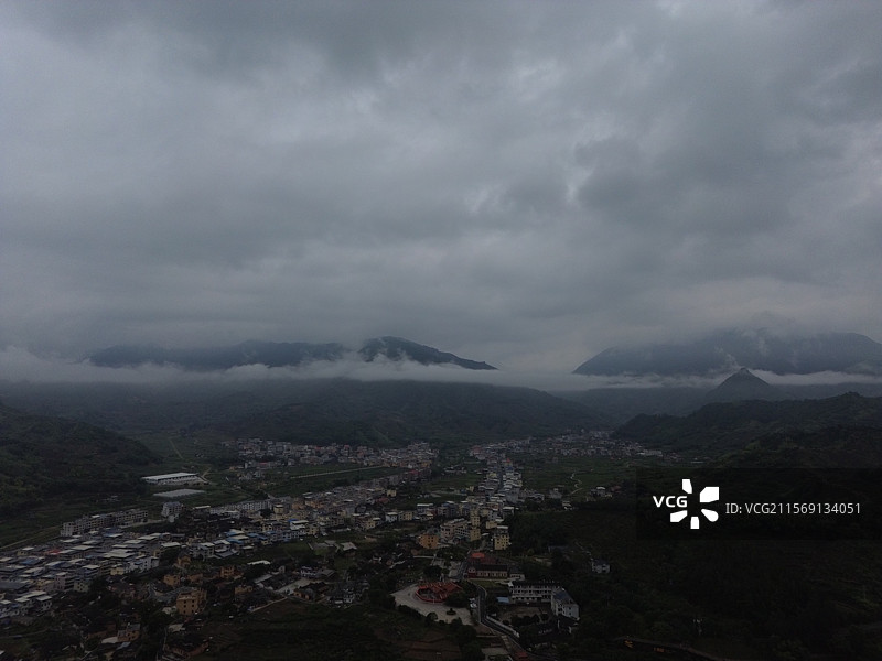 航拍华安大地土楼群-二宜楼图片素材