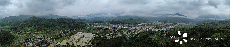 航拍华安大地土楼群-二宜楼图片素材