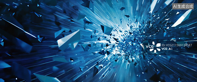 【AI数字艺术】一个充满动感和科技感的抽象场景图片素材