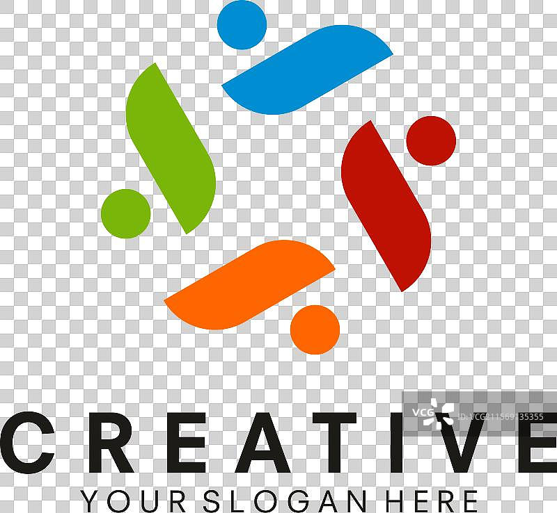 团队合作抽象图标设计模板图片素材