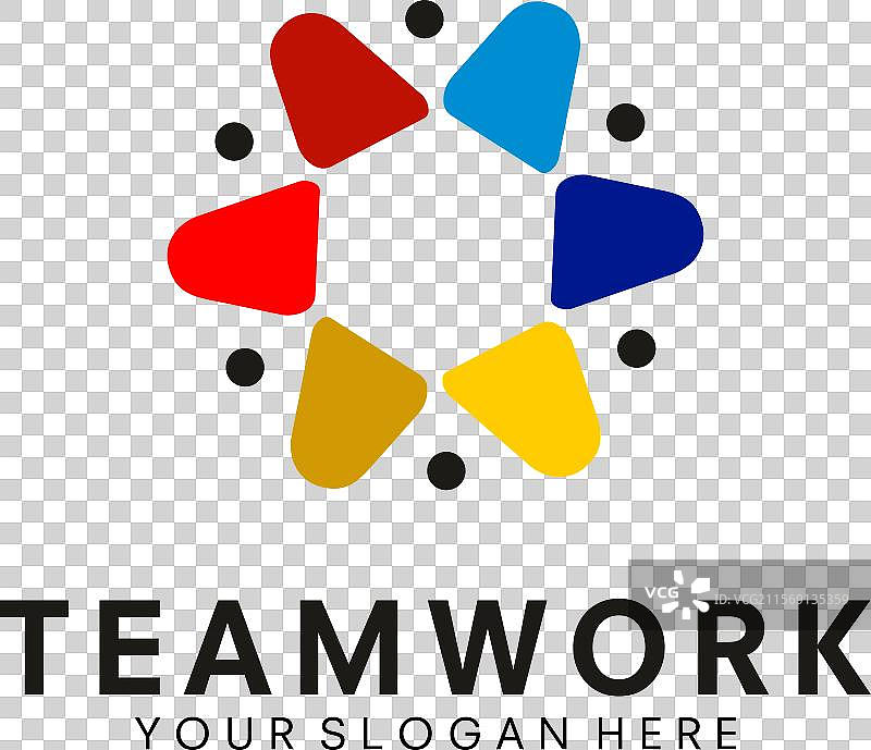 团队合作抽象图标设计模板图片素材