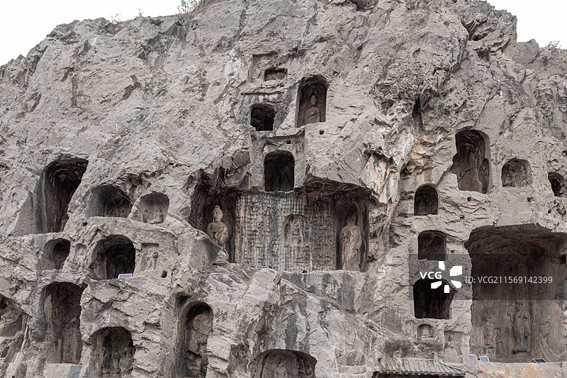 河南洛阳龙门石窟景区造像局部图片素材